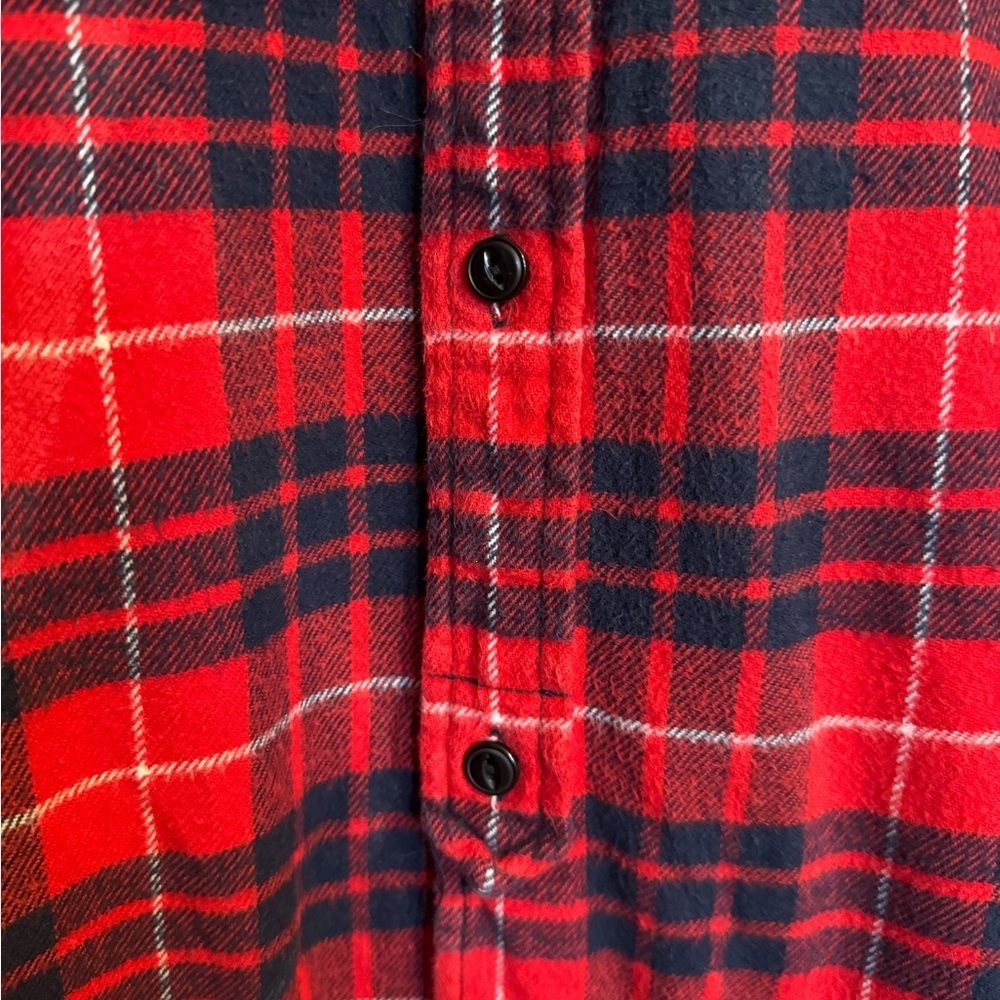 Madewell Red and Black Plaid Flannel Button-Up Shirt - Picture 4 of 10